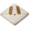 XL badcape met hondensnoetje en oortjes - Augusta hooded towel dog sandy